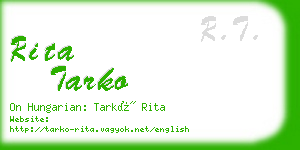 rita tarko business card